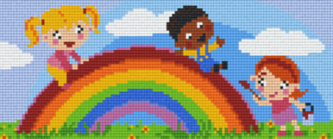Rainbow Three [3] Baseplate PixelHobby Mini-mosaic Art Kit image 0